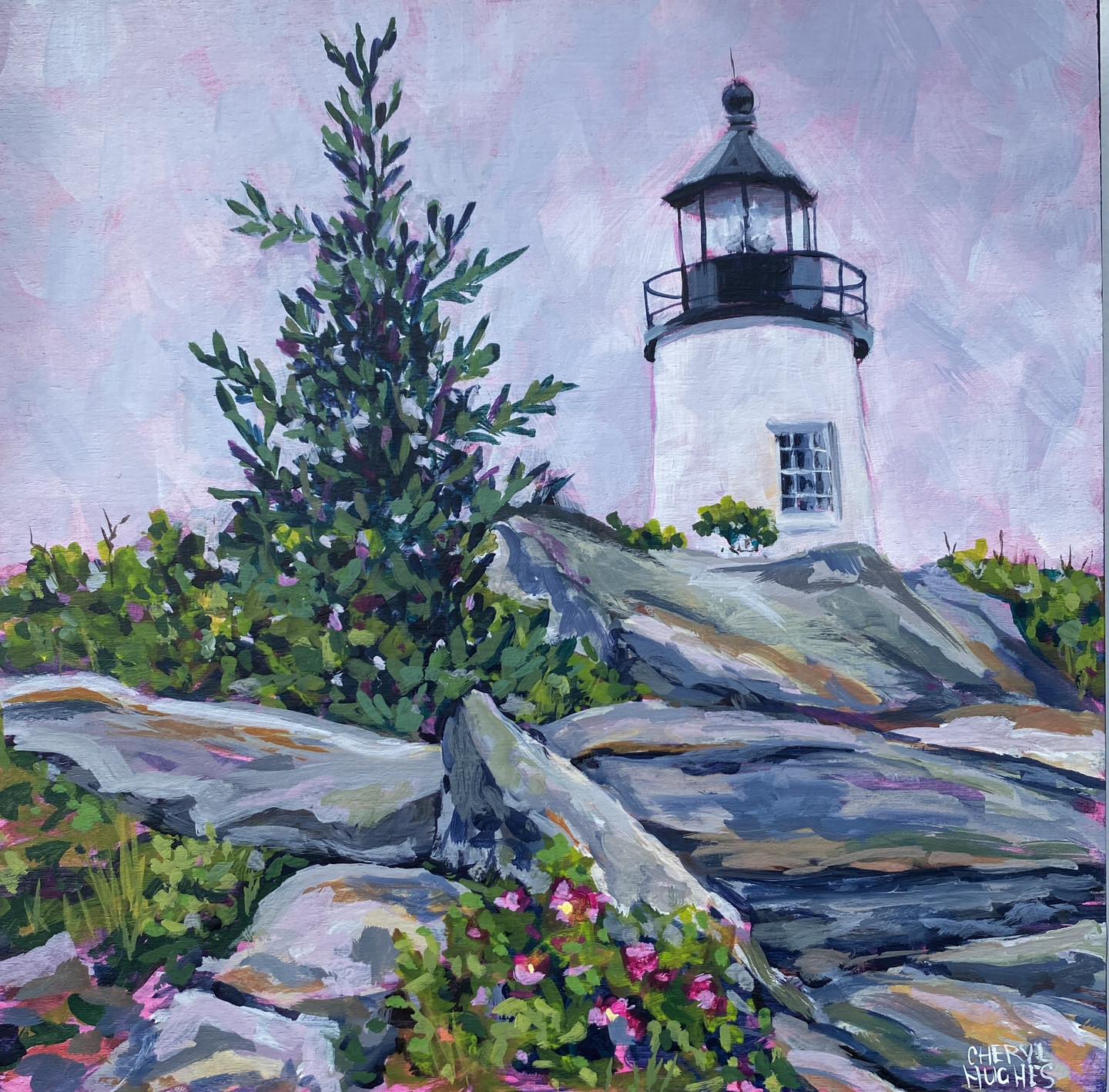 Pemequid Lighthouse Acrylic Painting Class