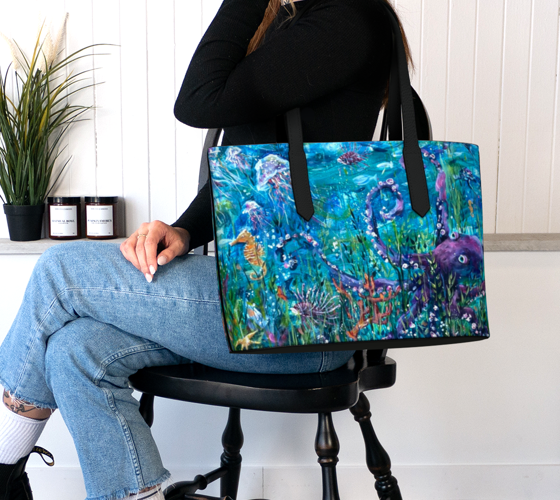 Under the Sea Vegan Leather Tote Bag