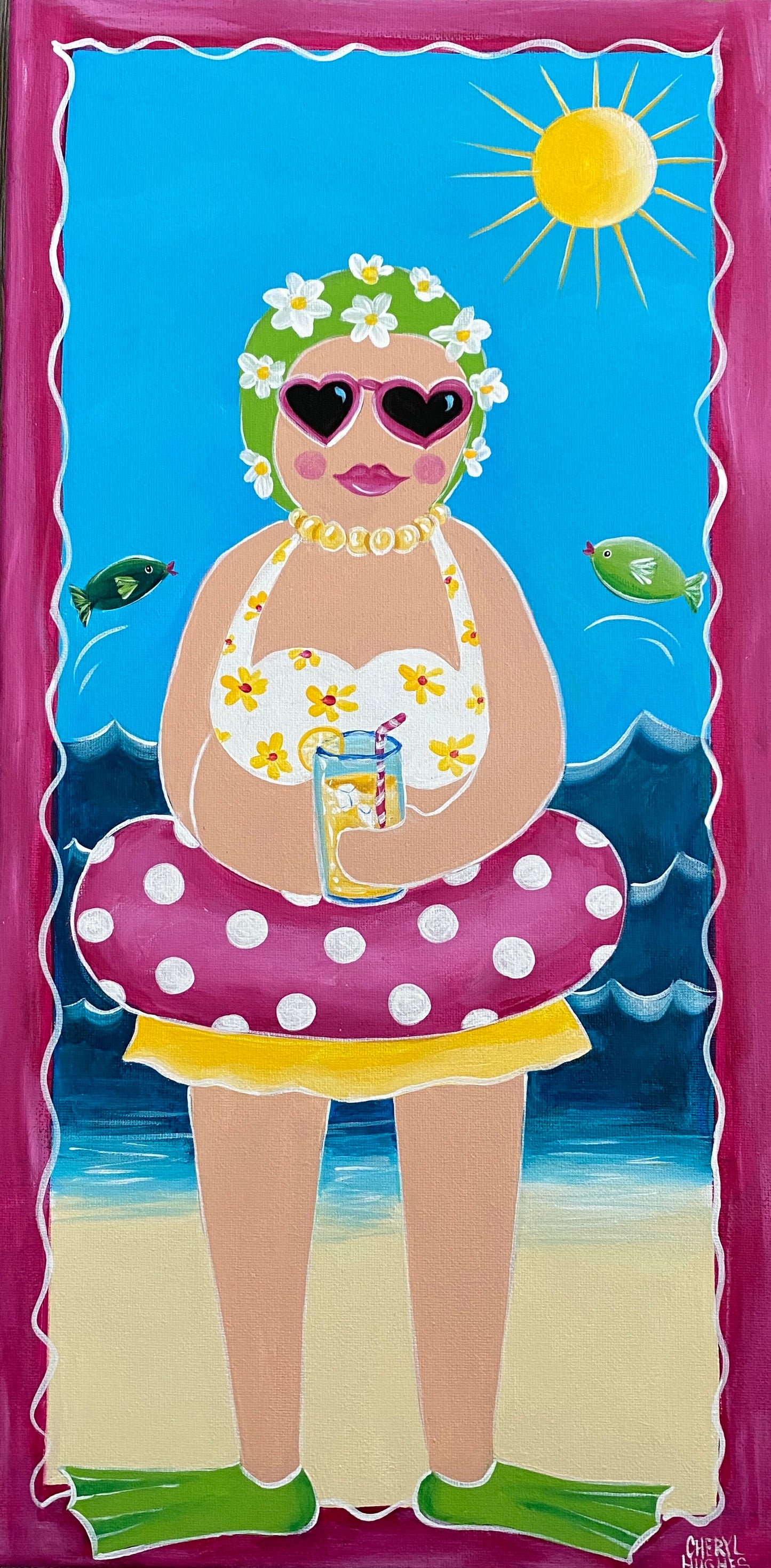 Drakes Island Beach Diva Acrylic Painting Class