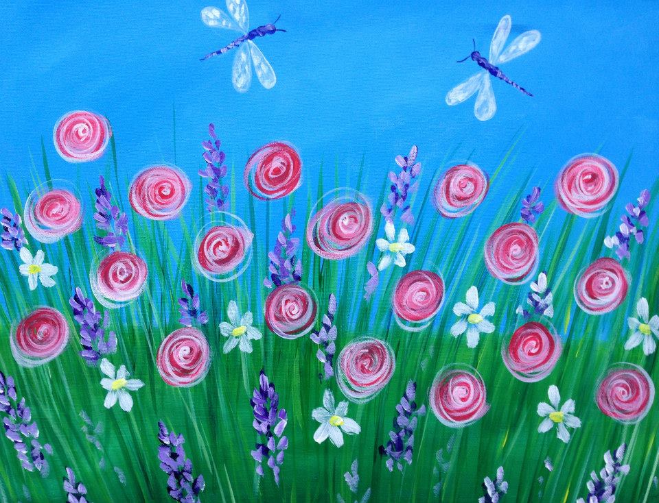 Dragonfly Fields Acrylic Painting Class