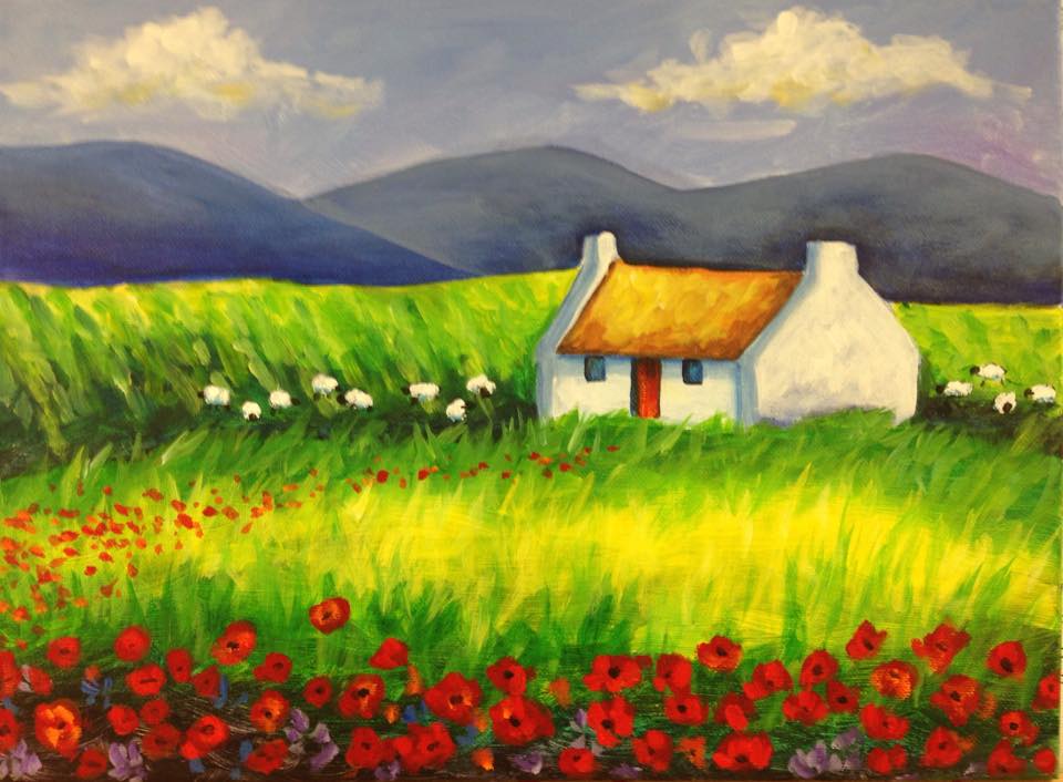 Quaint Irish Cottage Acrylic Painting Class