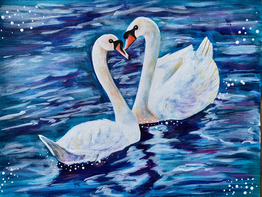 Love Birds Swan Acrylic Painting Class