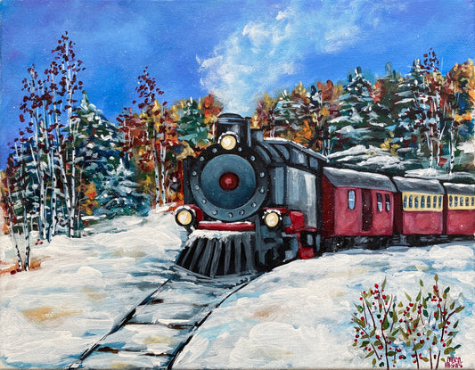 Icy Rails of Autumn Acrylic Painting Class