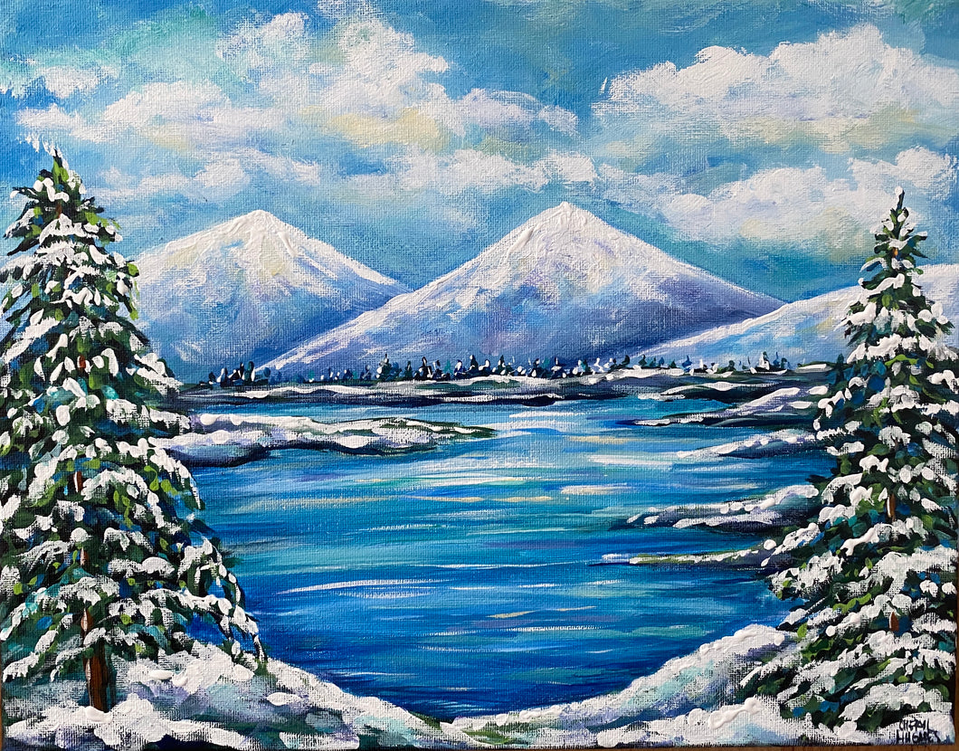 Winter Mountains  Acrylic Painting Class